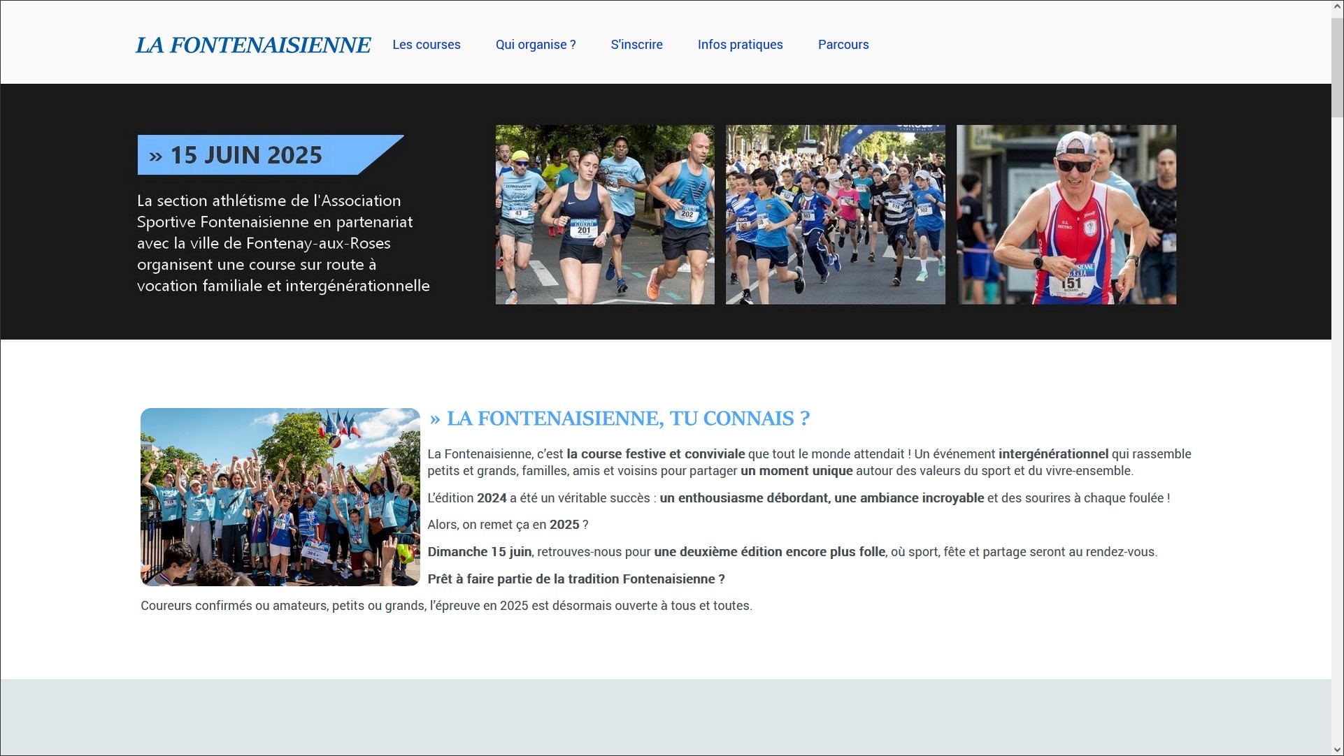 exemple de site web vnement sportif La Fontenaisienne 2025